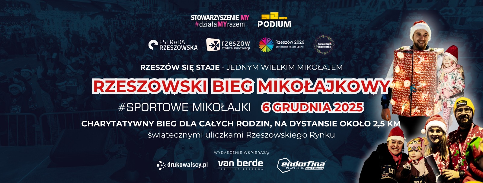 grafika promująca Rzeszowski Bieg Mikołajkowy 2025